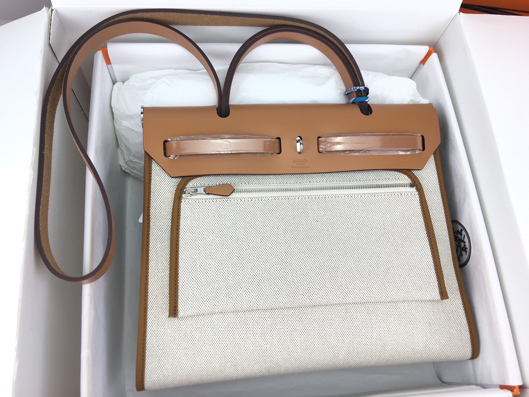 에르메스 에르백31 캔버스 골드브라운 은장